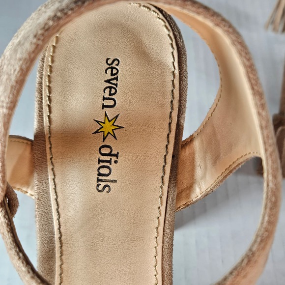 Seven Dials Nude Naomi Platform Block Heels With Tassels Size 9 - Picture 7 of 8